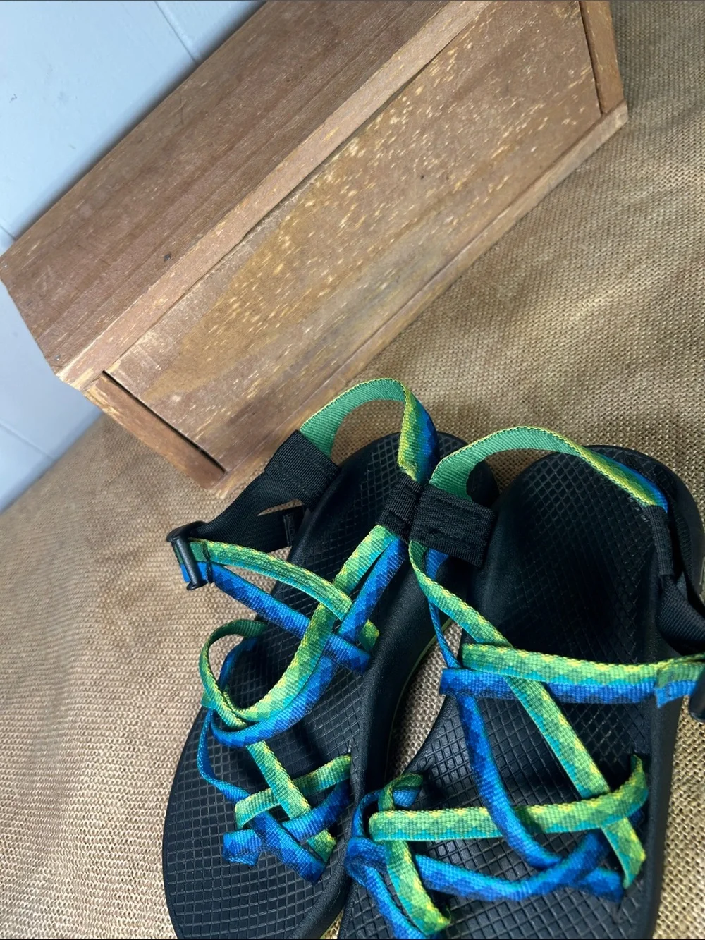 Chaco Women's Multicolor Strappy Sport Sandals - Blue & Green